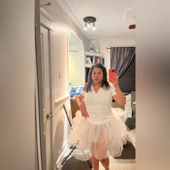 Nike Tennis Tutu Bubble Dress Skirt Golf White Wedding Shirt Sport Mesh Tulle L - Picture 6 of 8